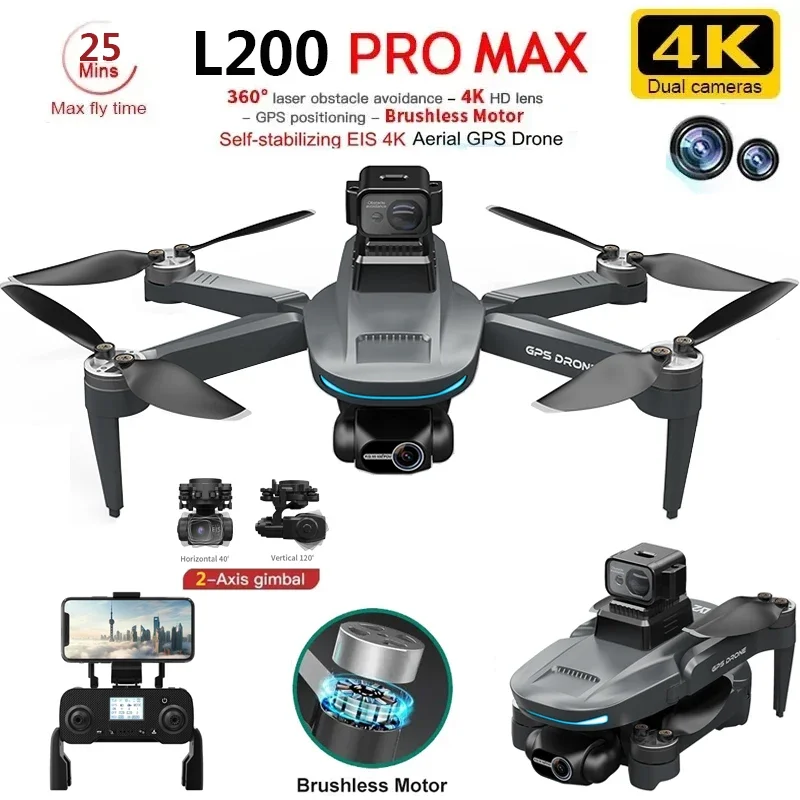 L200 PRO MAX Drone 4K 2-Axis P - Rc Helicopter Case บทวิจารณ์และราคา