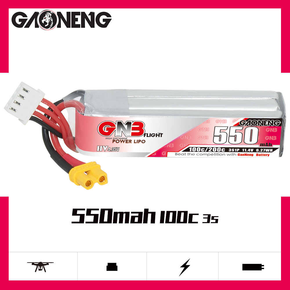 GNB HV 11.4V 550mAh 100C/200C  - Rc Helicopter Battery บทวิจารณ์และราคา