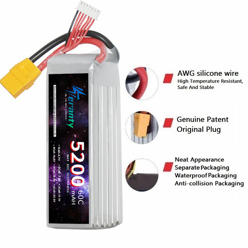 TERANTY 6S 5200mAh Lipo Batter - Rc Helicopter Gyro บทวิจารณ์และราคา