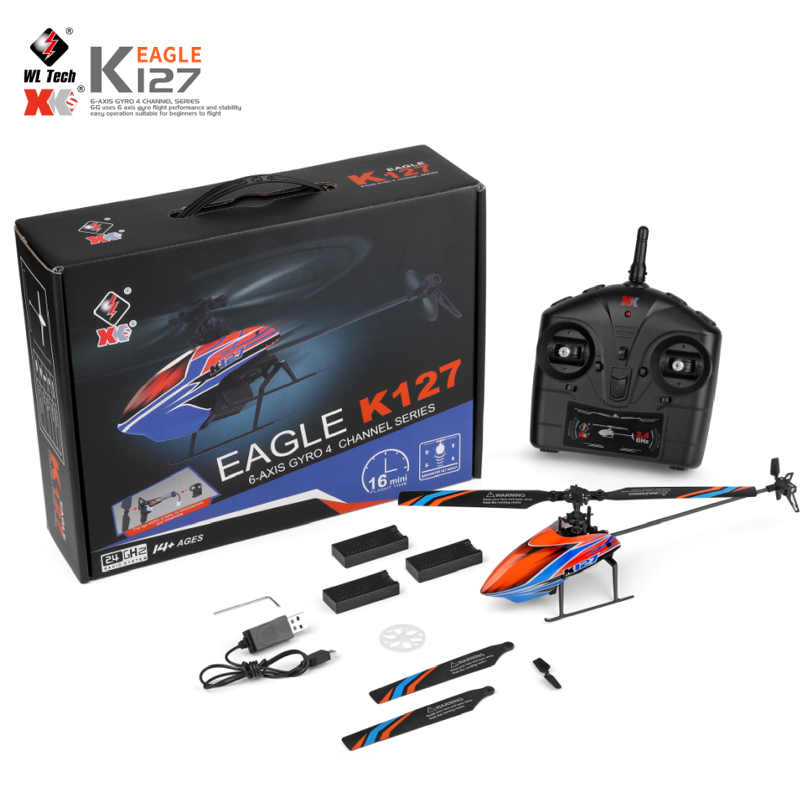 WLtoys XK K127 4CH 6-axis Gyro - Rc Helicopter Gyro บทวิจารณ์และราคา